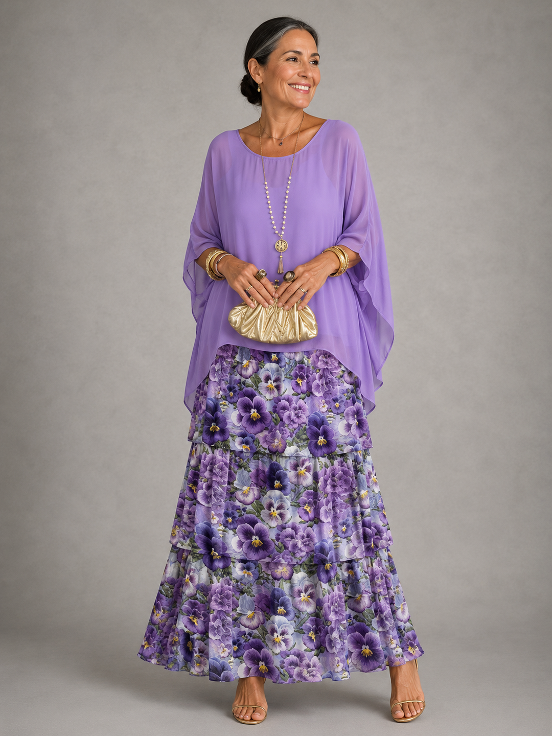 Delmara | Purple Elegant Flowing Maxi Dress