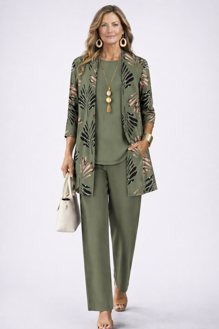 Margaret | Sage Off-Shoulder Knit Set