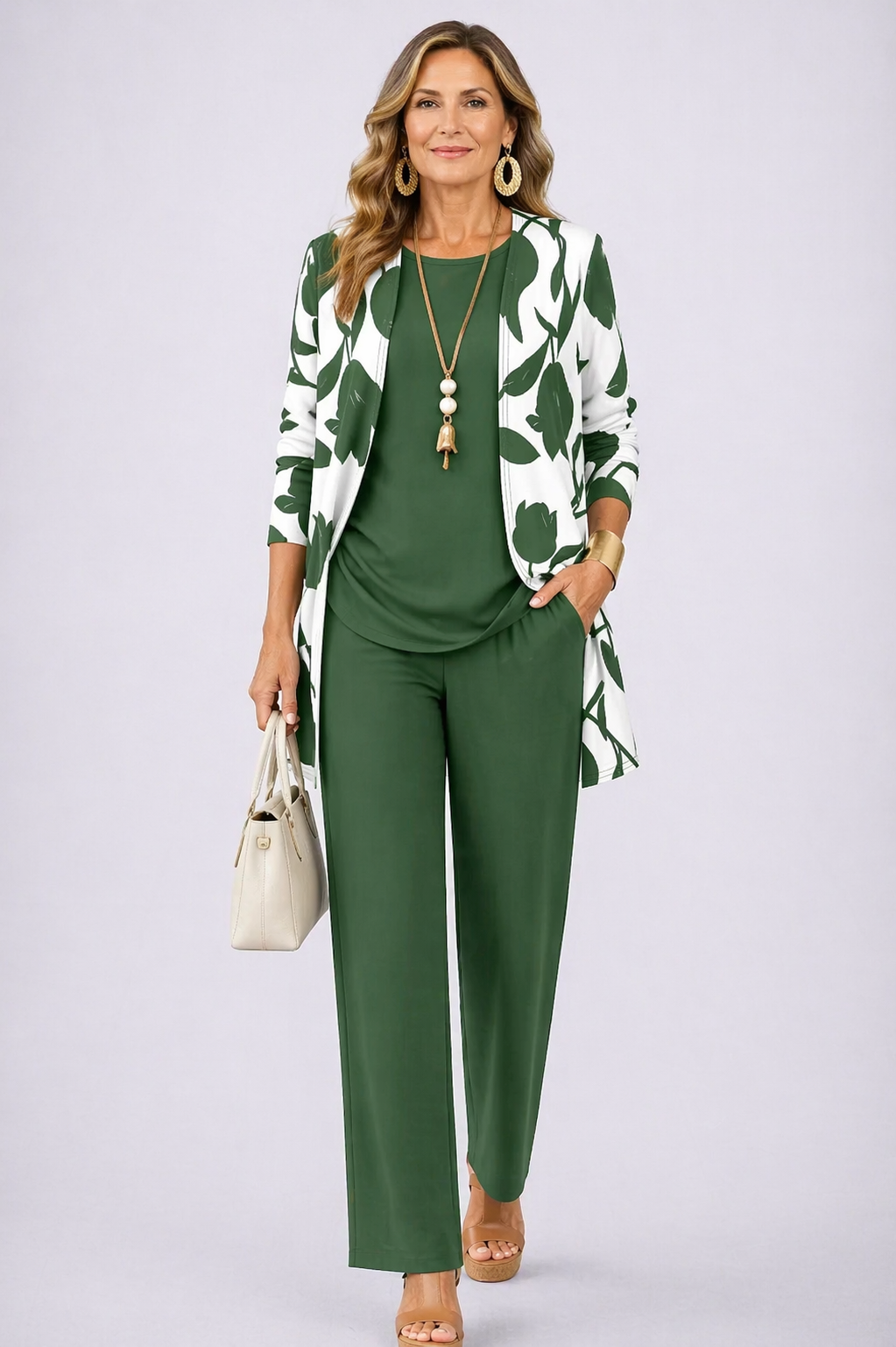 Brenda | Sage Floral Trouser Set