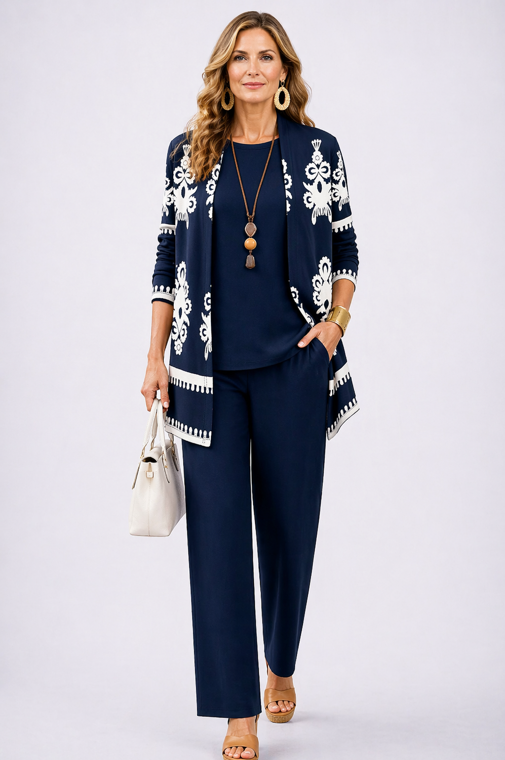 Carol | Terracotta Print Trouser Set