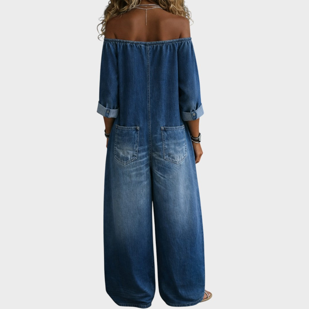 Elena | Off Shoulder Long Sleeve Jumpsuit