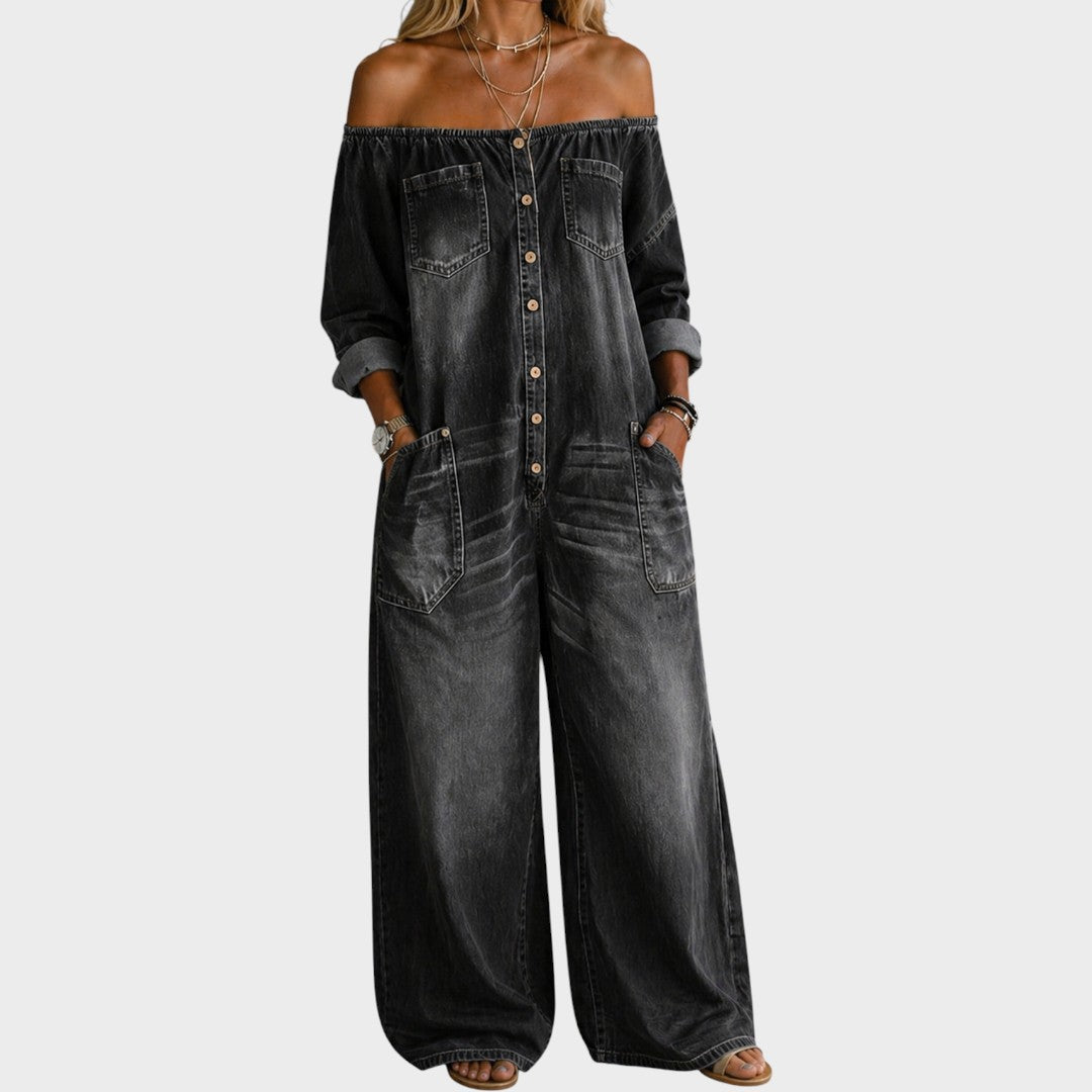 Elena | Off Shoulder Long Sleeve Jumpsuit