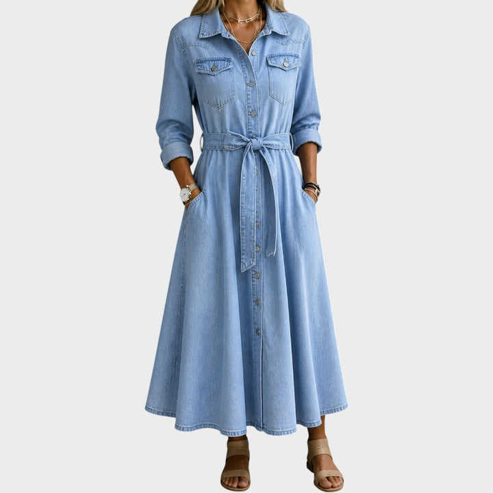 Luna | Long Sleeve Denim Dress