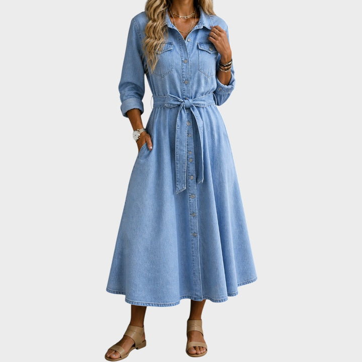 Luna | Long Sleeve Denim Dress