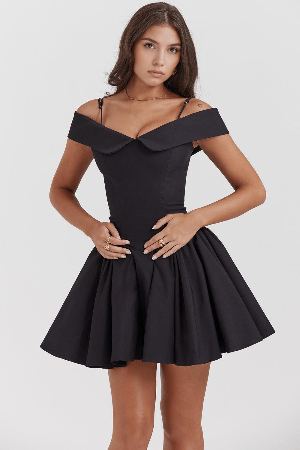 Chloe | Black Mini Dress — view 5