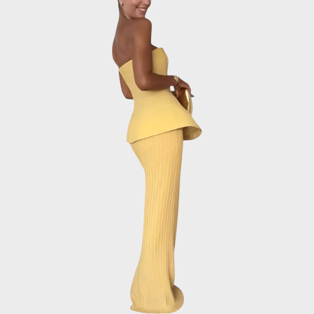 Clarita | Elegant skirt and crop top set