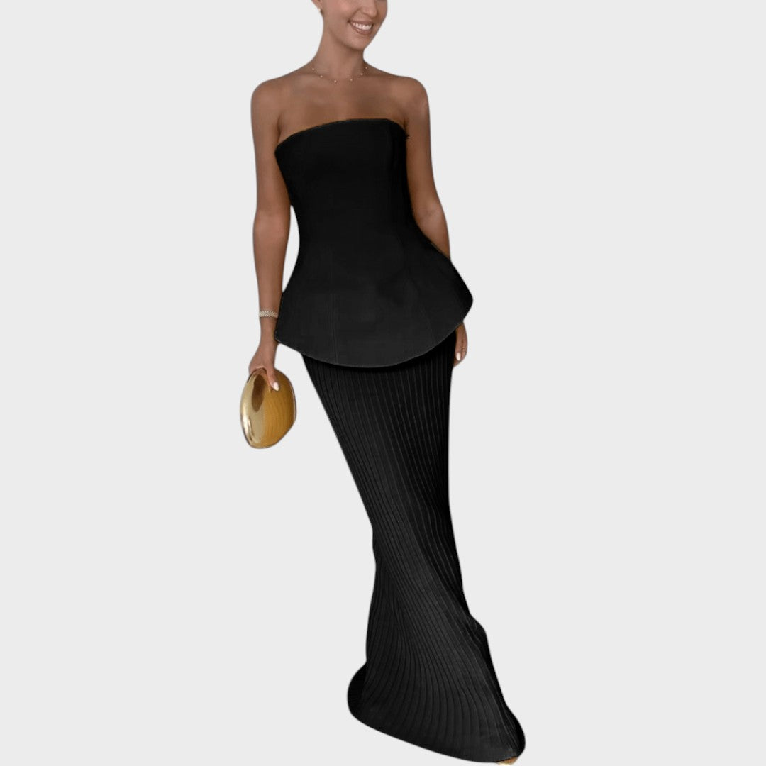 Clarita | Elegant skirt and crop top set