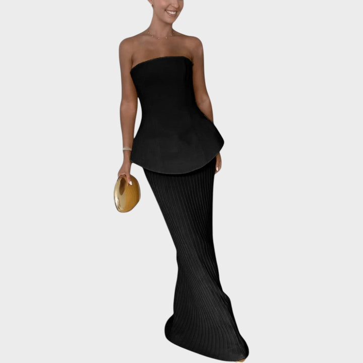 Clarita | Elegant skirt and crop top set
