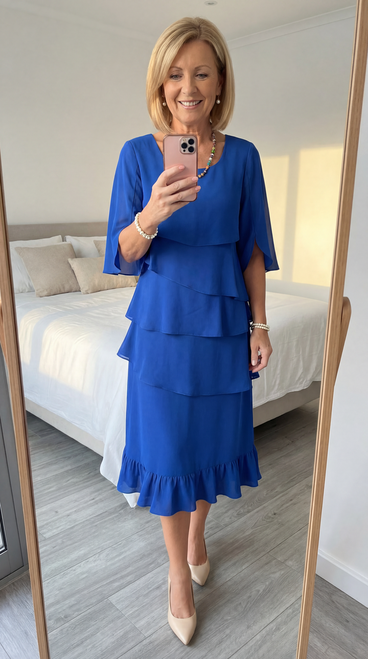 Lily | Layered Ruffle Midi Dress — view 4