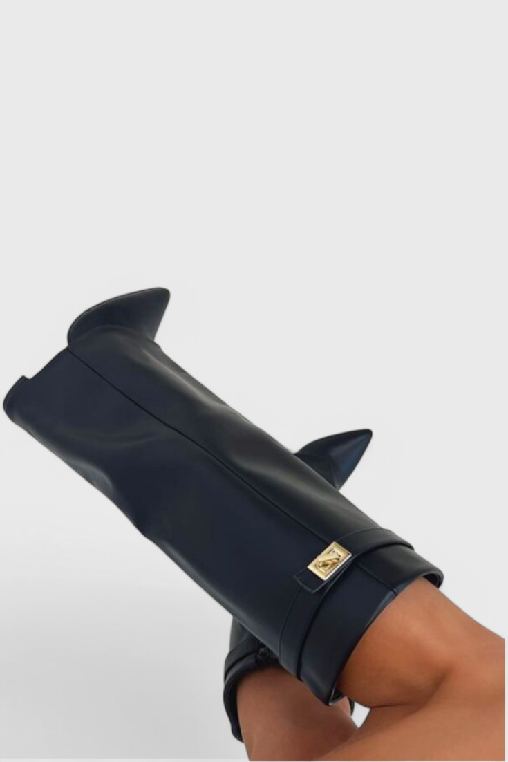 Raya | Black Woven Comfort Boots — view 13