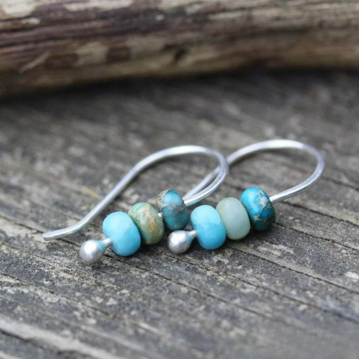 Albertine | Turquoise Pearl Earrings — view 2