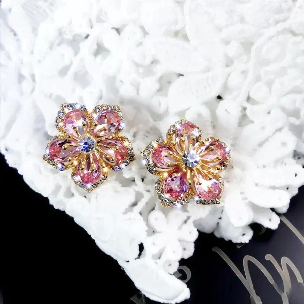 Eulalie | Sterling Silver-Tone Earrings with Colorful Zirconia — view 4