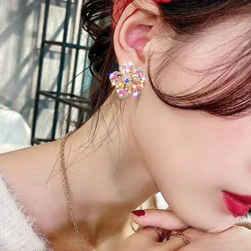 Eulalie | Sterling Silver-Tone Earrings with Colorful Zirconia — view 3