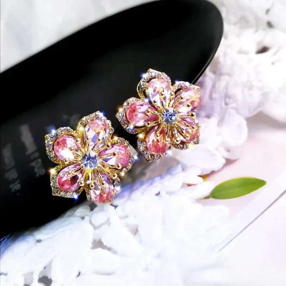 Eulalie | Sterling Silver-Tone Earrings with Colorful Zirconia — view 2