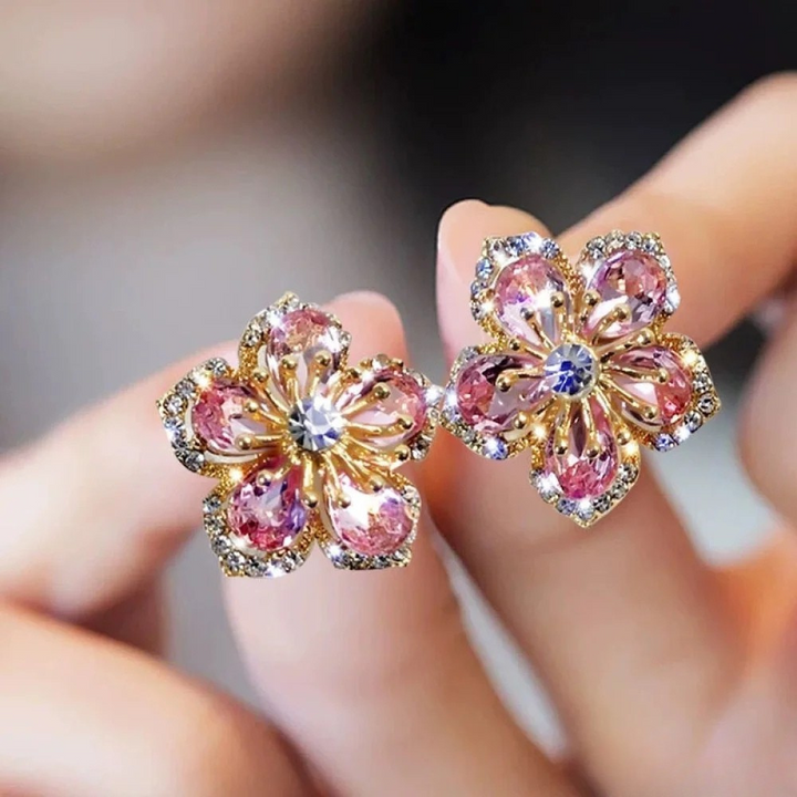 Eulalie | Sterling Silver-Tone Earrings with Colorful Zirconia