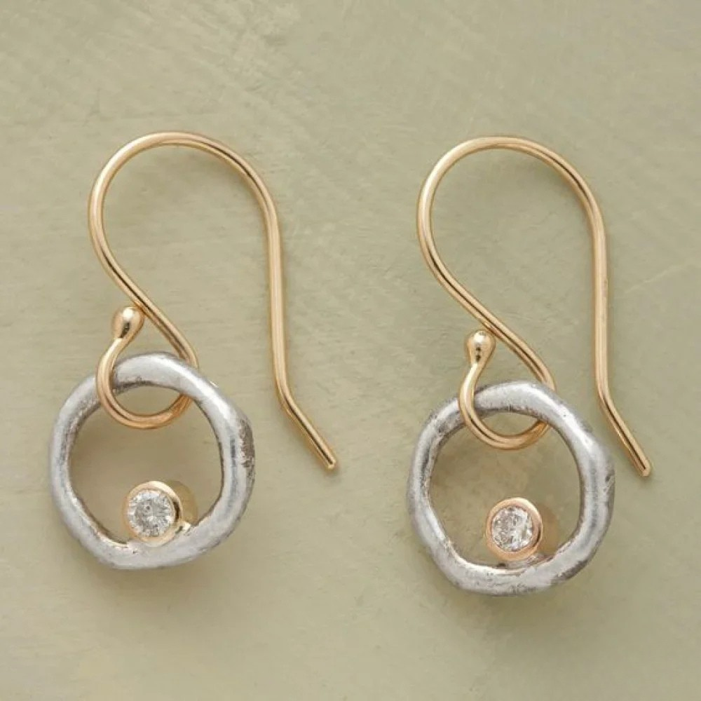 Adara | Vintage Gold-Tone and Silver-Tone Zirconia Stud Earrings