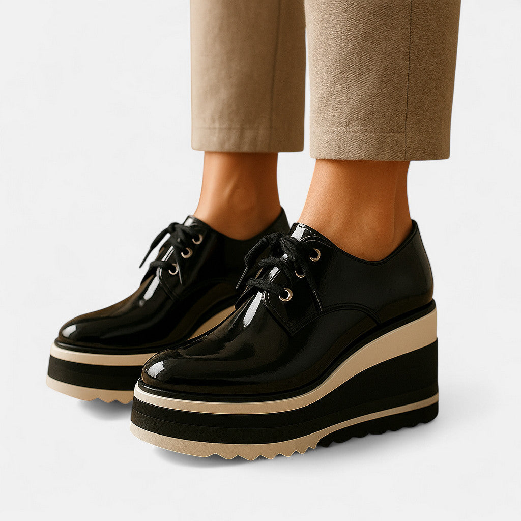 Chiara | Platform Square Toe Heels — view 2