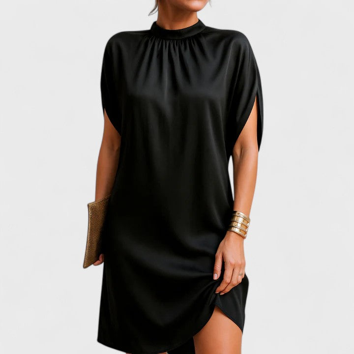 Sylvia | Grey Soft Draped Dress