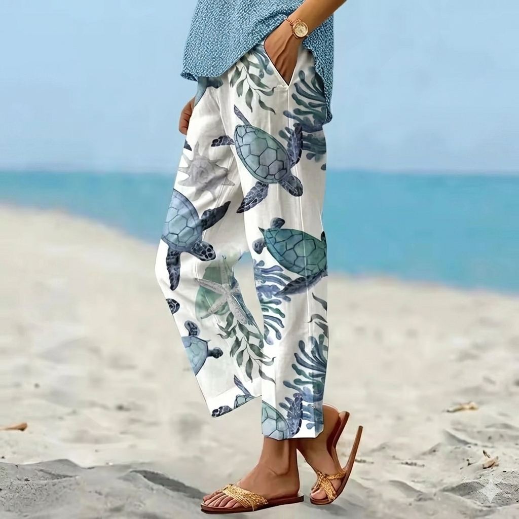 Aileen | Cream Ditsy Floral Pants