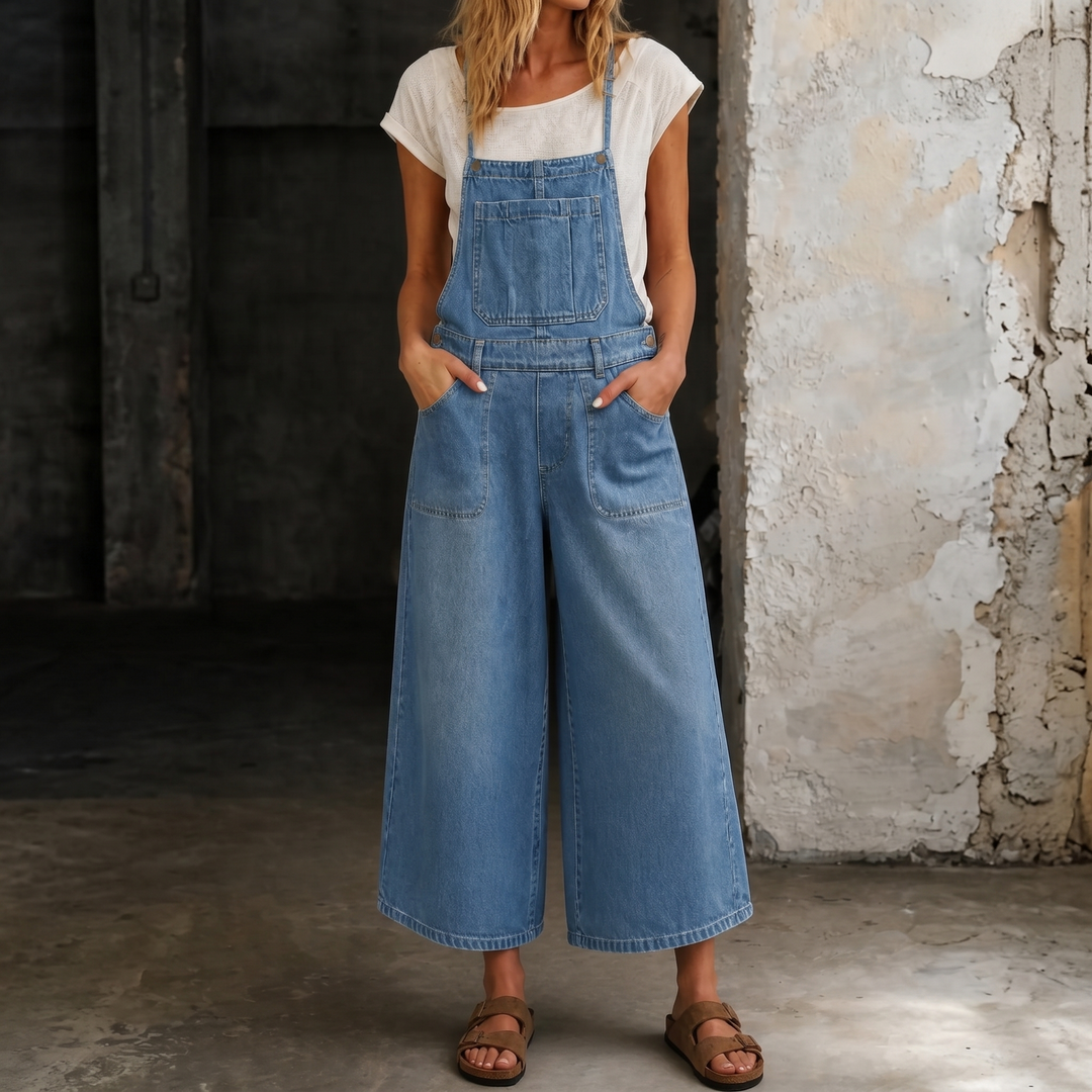 Elizabeth | Wide Leg Suspender Jumpsuit