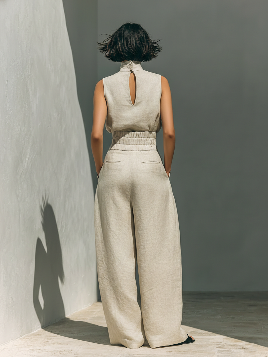 Chloe | Linen-Look Blouse Set — view 2