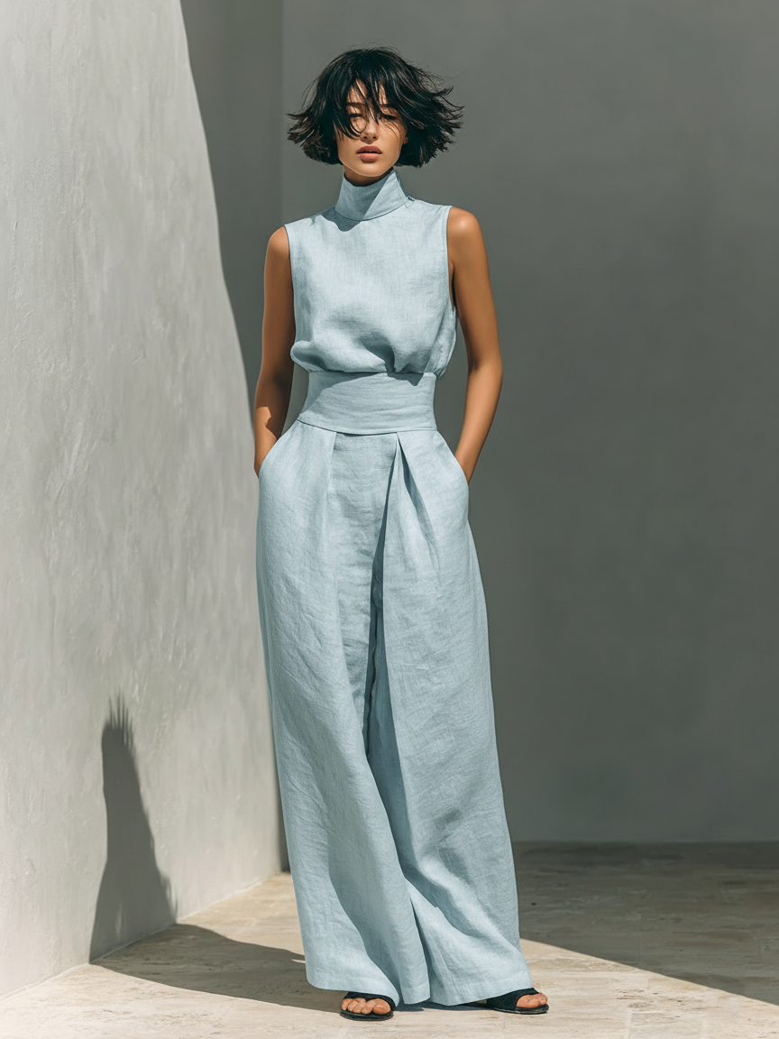 Chloe | Linen-Look Blouse Set — view 4