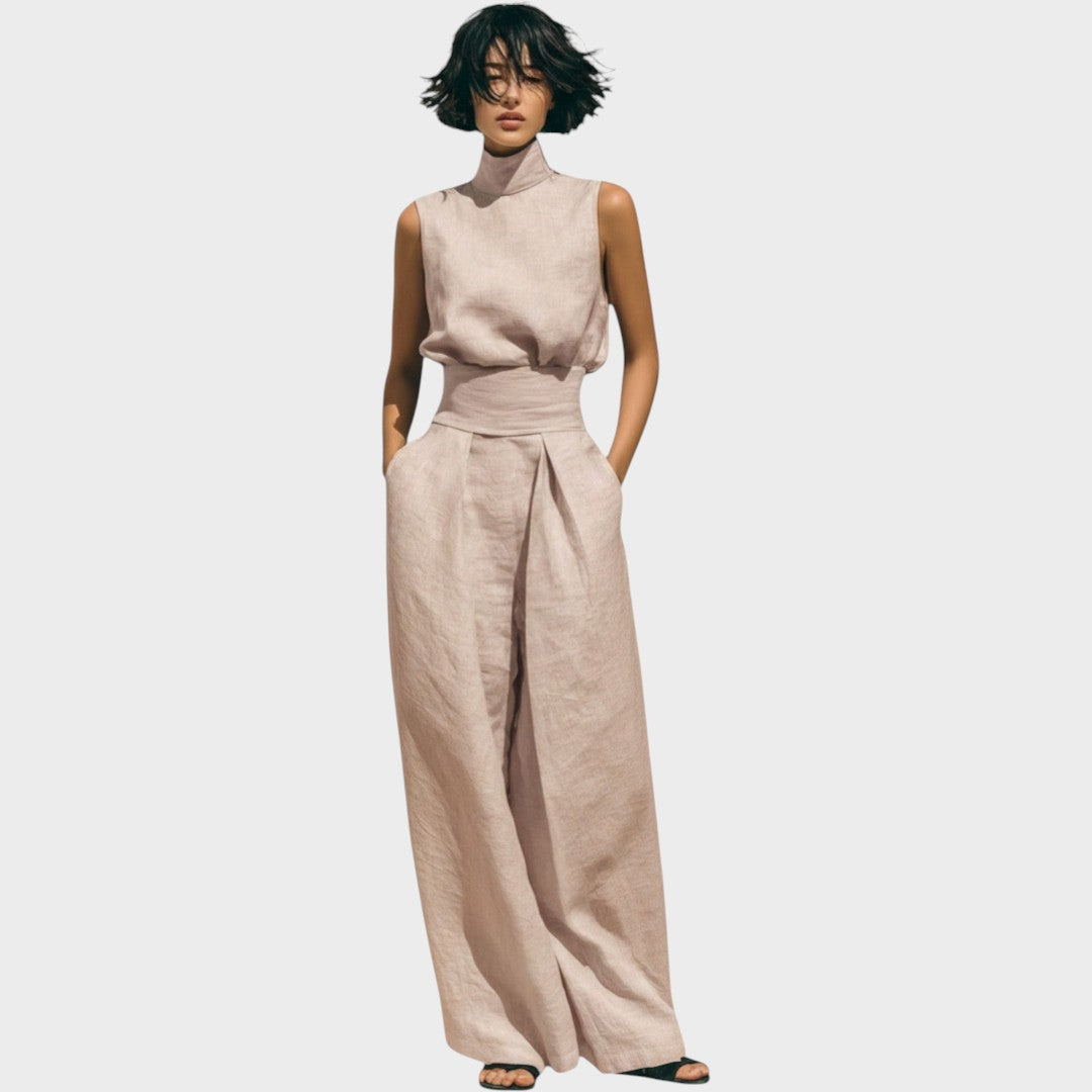 Falyne | Minimalist Tank Top and Wide Leg Pants Set