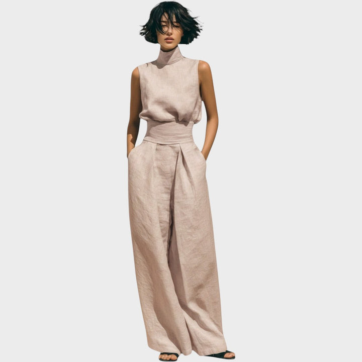 Falyne | Minimalist Tank Top and Wide Leg Pants Set