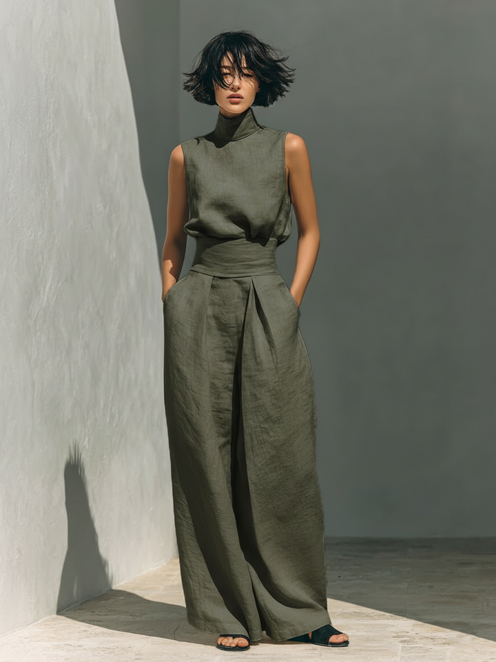 Chloe | Linen-Look Blouse Set — view 3