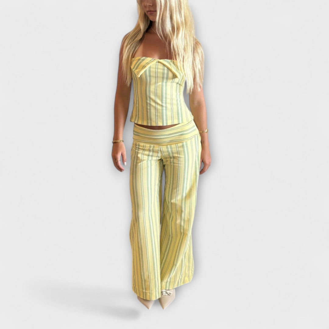 Anastasia | Classic Striped Pants Ensemble