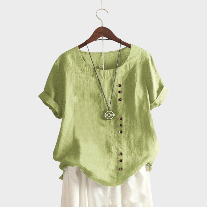 Mathilde | Short Sleeve Button-Up T-Shirt