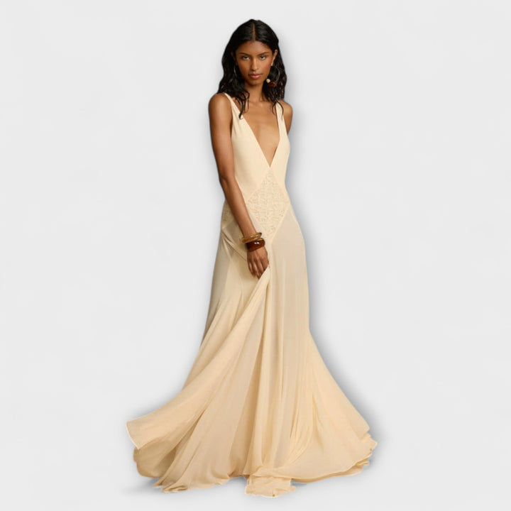 Lavinia |  Maxi dress with deep V-neck