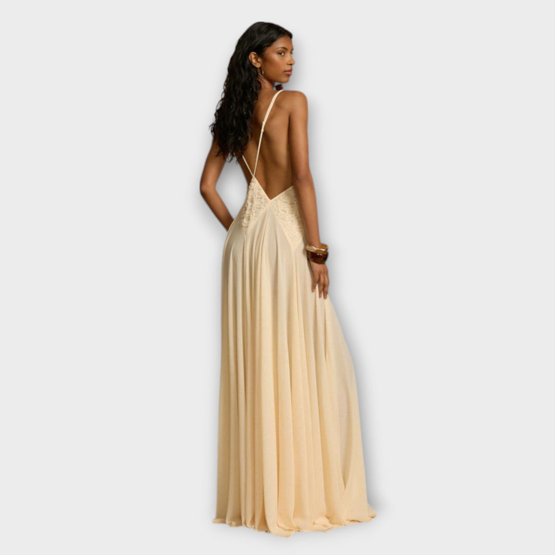 Lavinia |  Maxi dress with deep V-neck