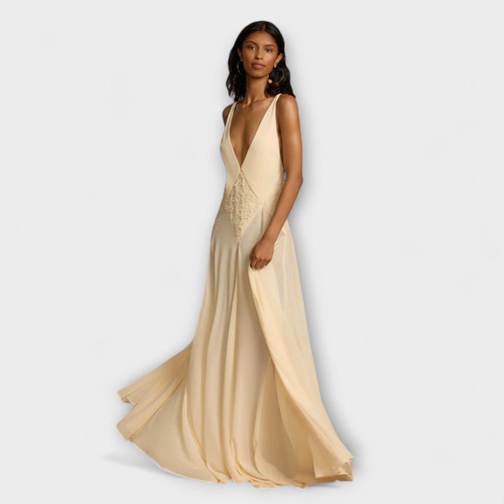 Lavinia |  Maxi dress with deep V-neck