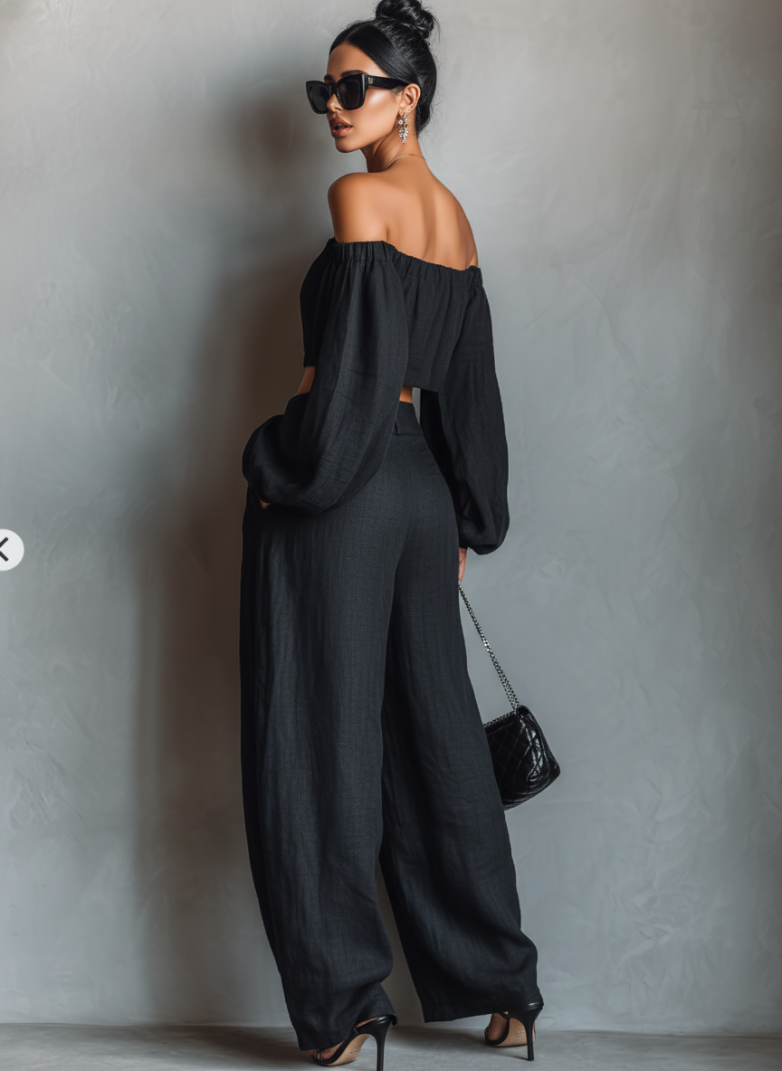 Layla | Strapless Linen-Look Set — view 4