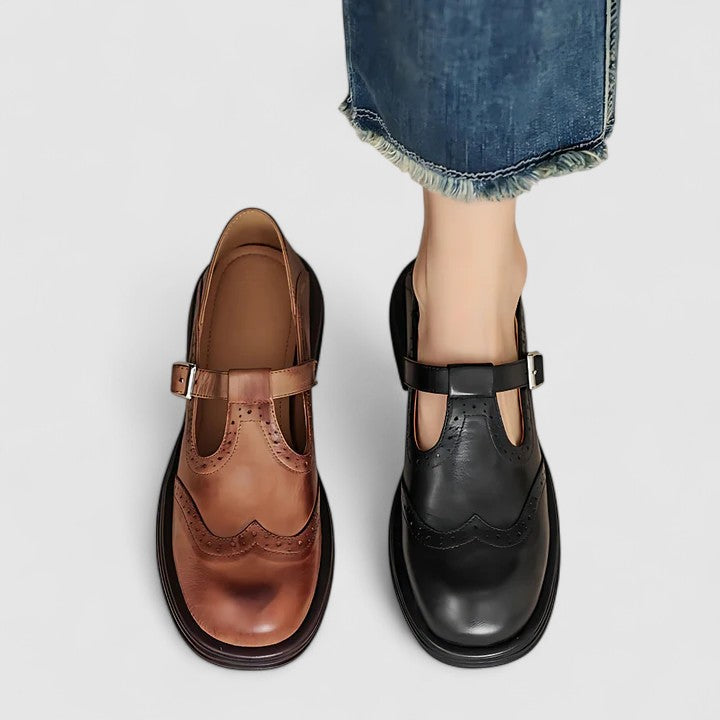 Louisa | Brown Classic Mary Jane Shoes — view 6