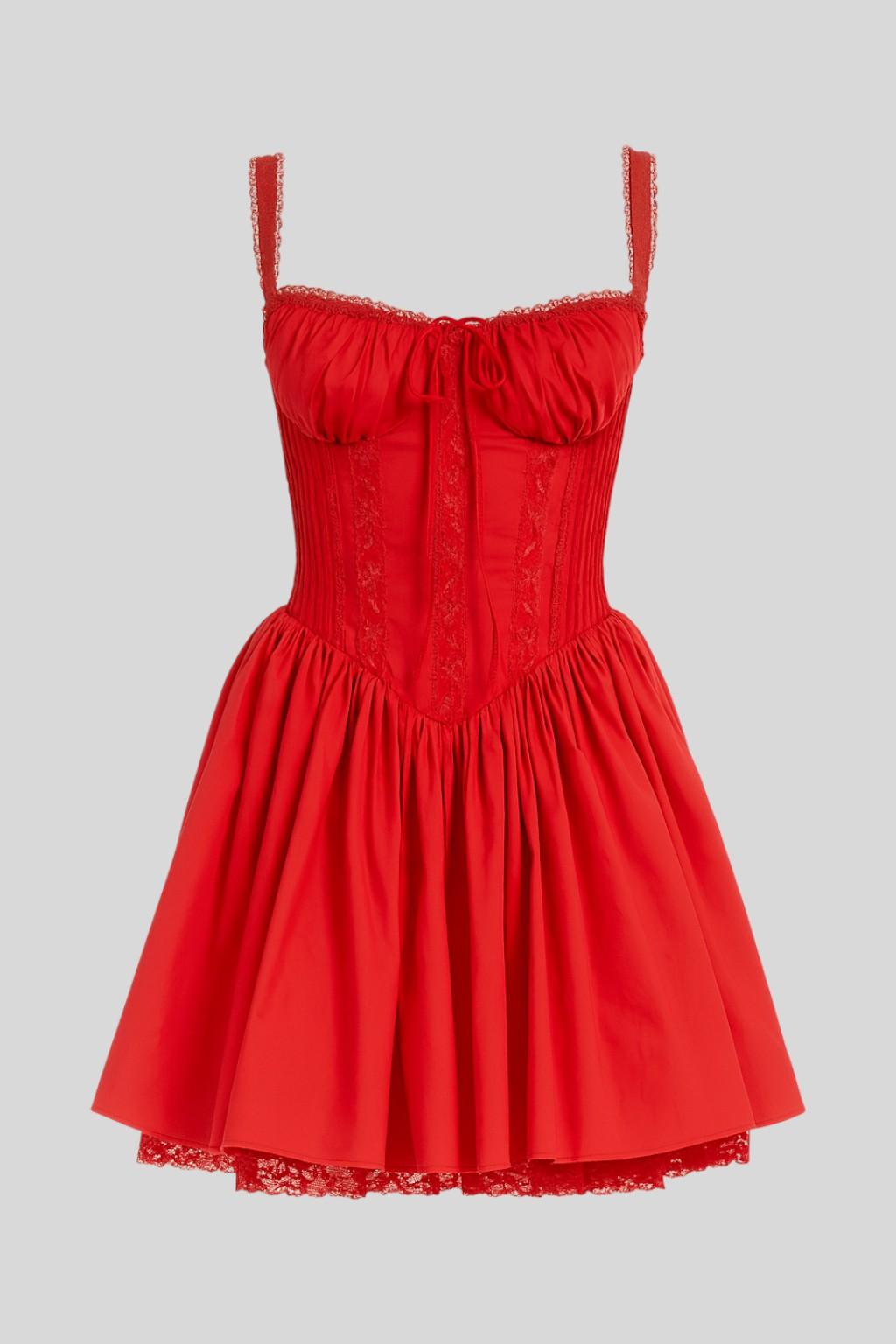 Malina | Red Mini Dress — view 5
