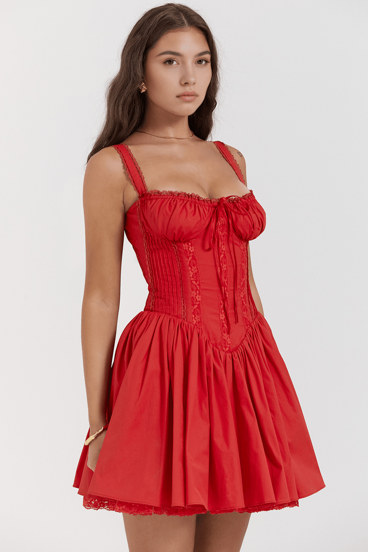 Malina | Red Mini Dress — view 7