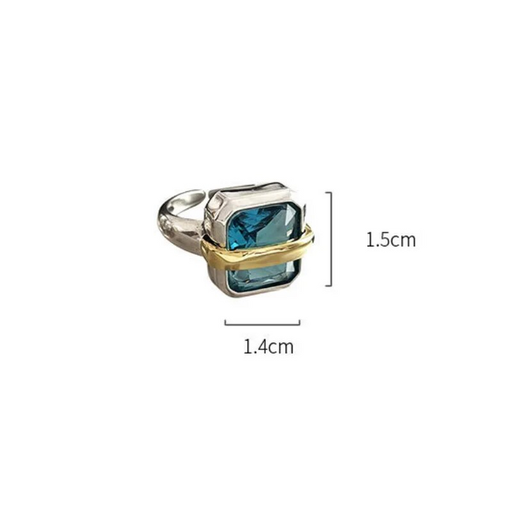 Margaux | Blue Zirconia Silver-Tone Ring — view 5