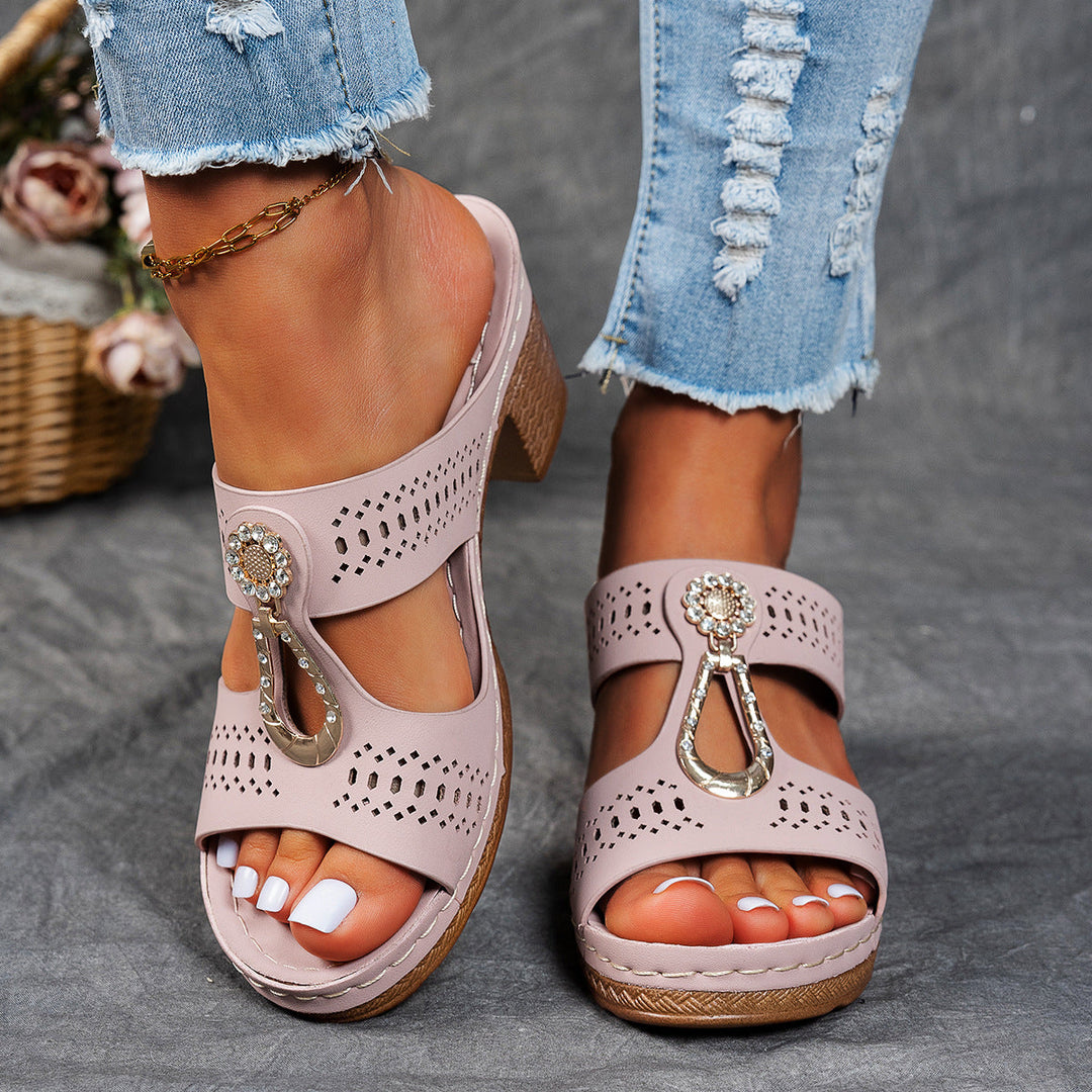 Linda | Grey Soft Knit Comfort Sandals — view 12