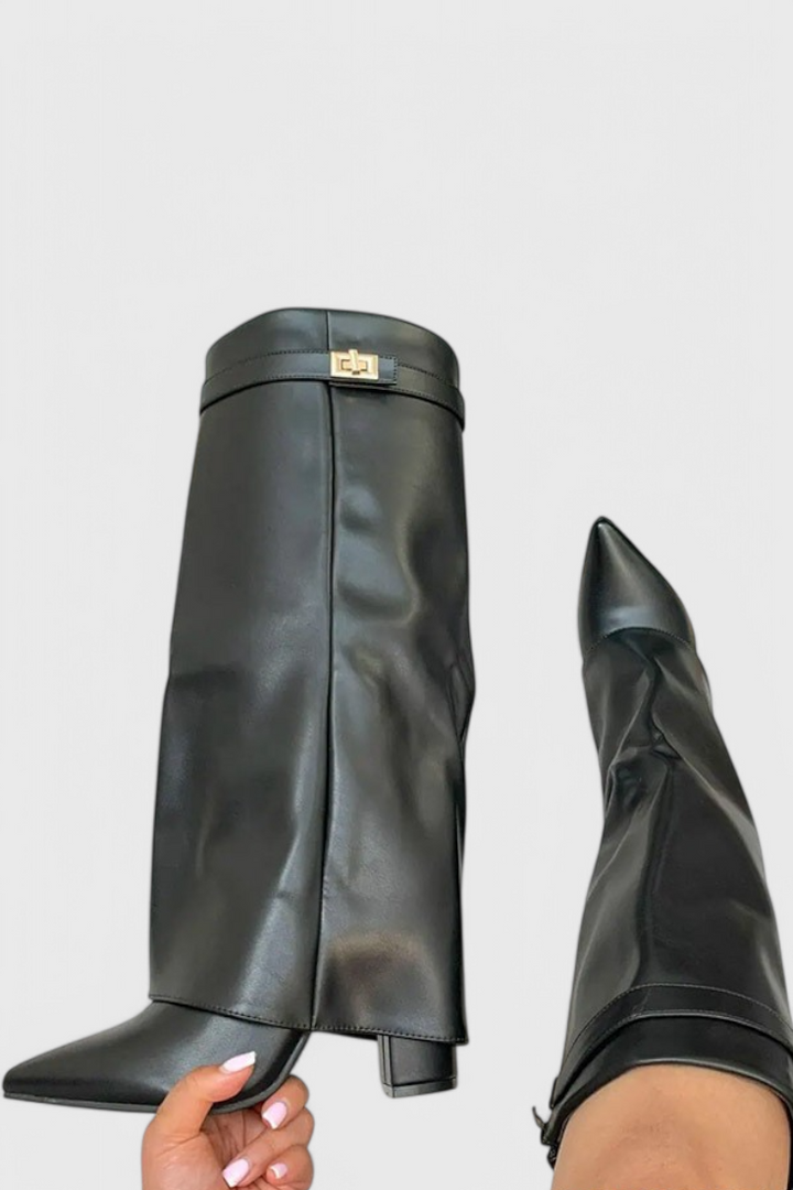 Raya | Black Woven Comfort Boots — view 11