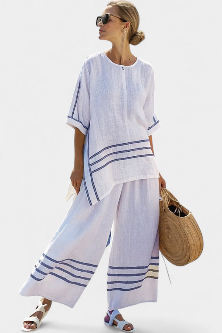 Wynric | White Bold Striped Set — view 4