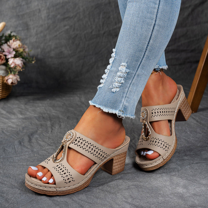 Linda | Grey Soft Knit Comfort Sandals — view 13