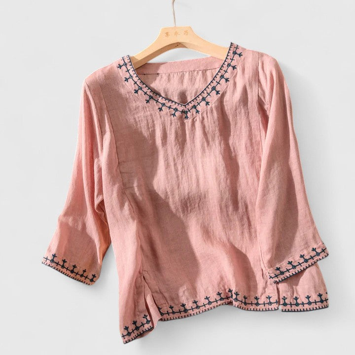 Mia | Elegant V-Neck Blouse
