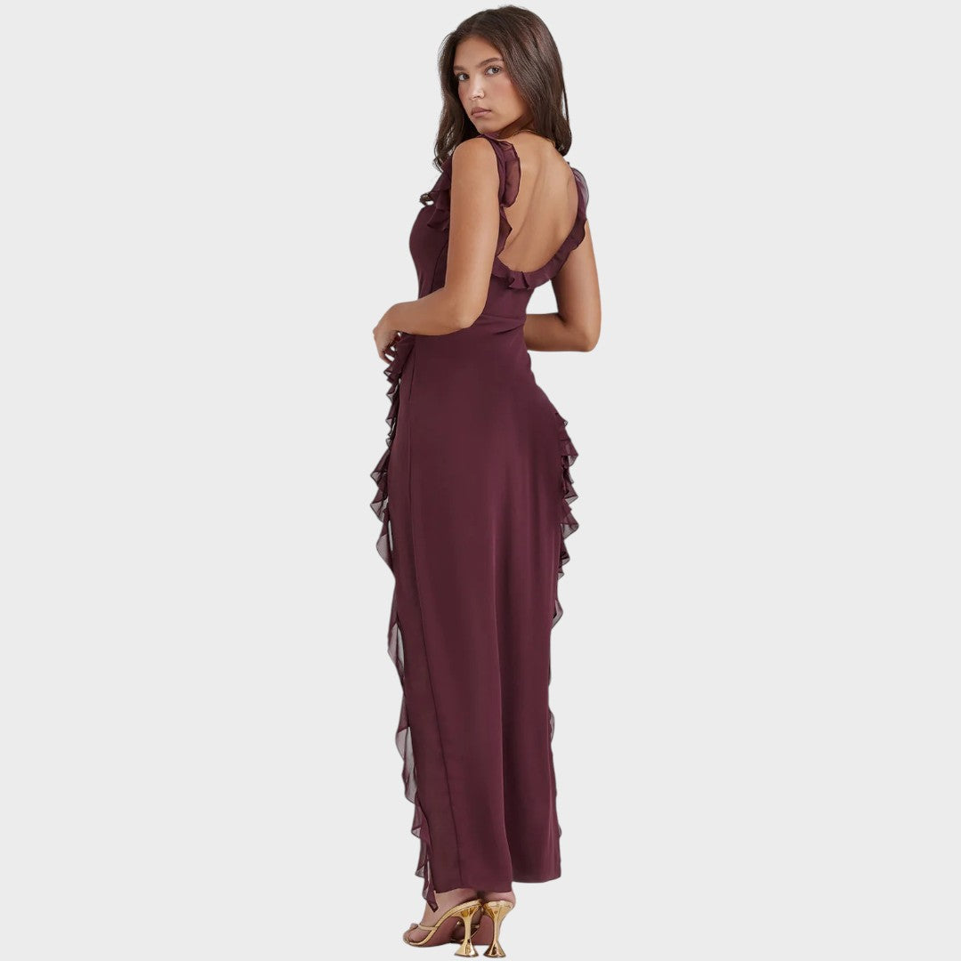 Amira | Dark Plum Long Dress