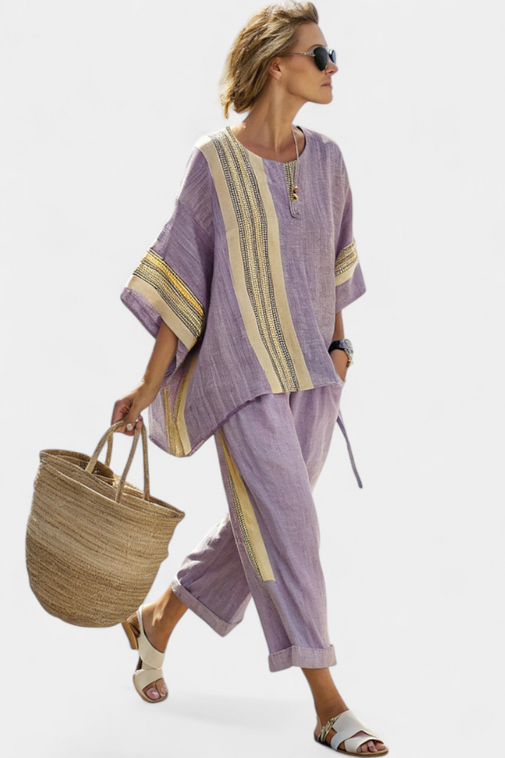 Elowric | Lavender Top & Pants Set — view 4