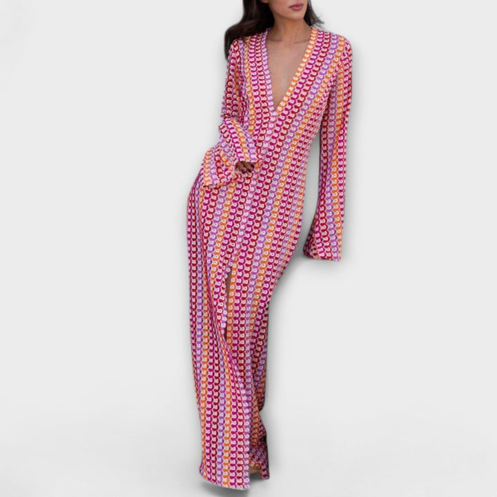 Elina | Maxi dress with V-neck and summer style