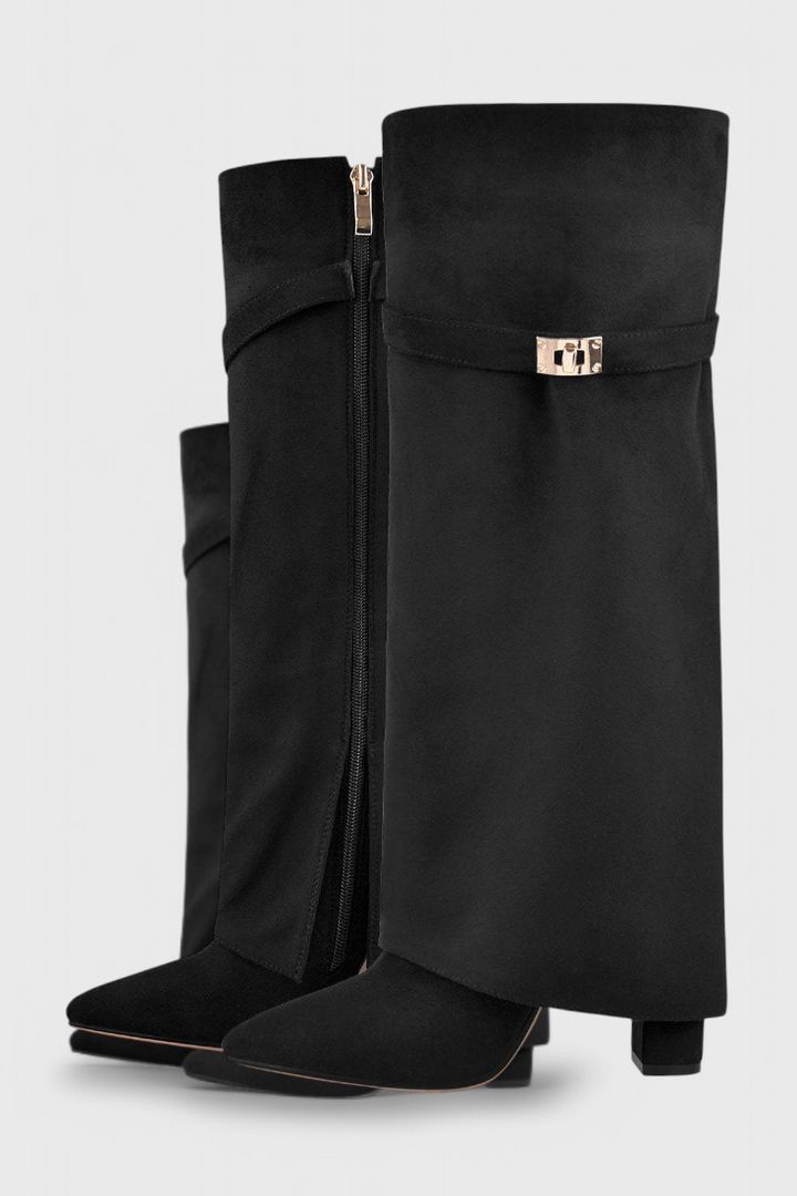 Raya | Black Woven Comfort Boots — view 4