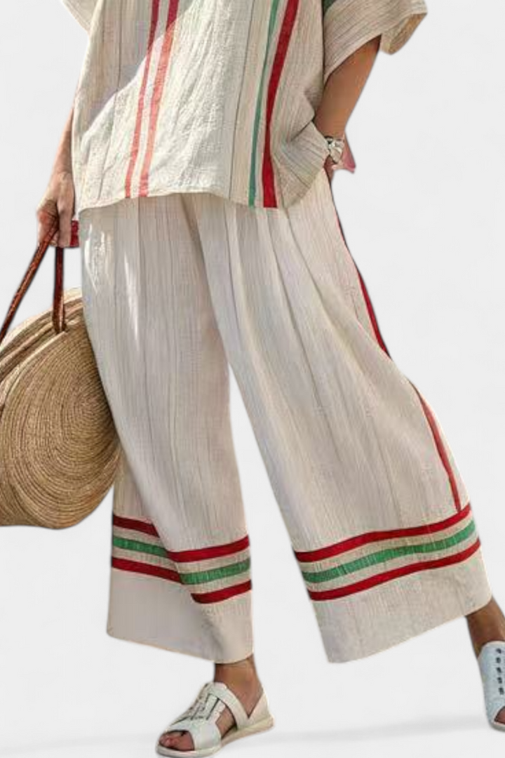 Everly | Printed Boho Blouse and Comfortable Wide Leg Pants