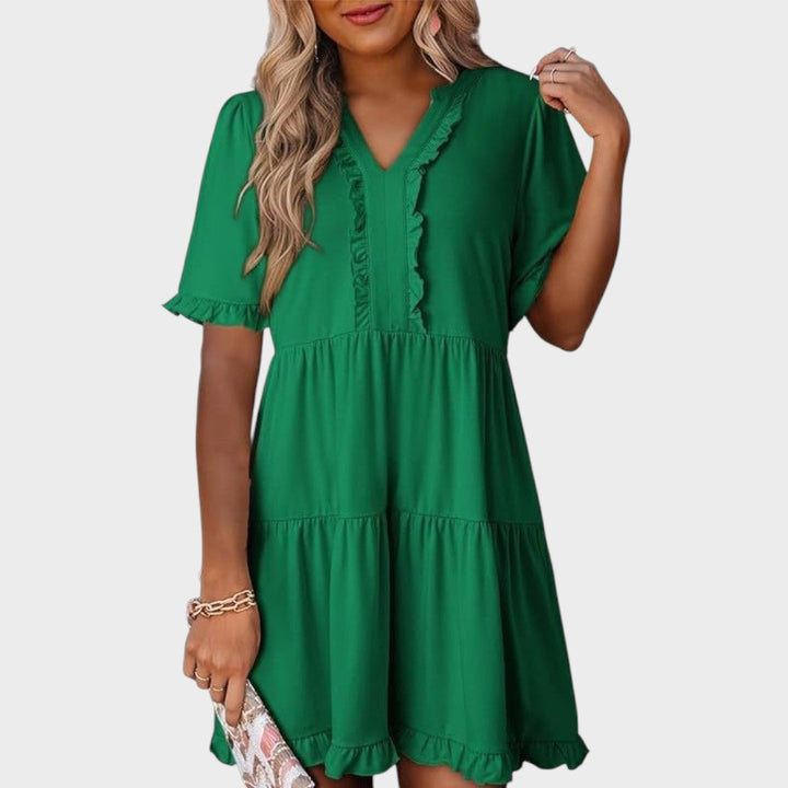 Barbara | Casual Short Dress with V-Neck